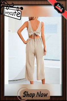 Apricot V Neck Button Sleeveless Jumpsuit with Belt Sleeveless Beige Jumpsuits And Rompers For Summer, Sleeveless Khaki Jumpsuits And Rompers For Spring, Sleeveless Khaki Jumpsuits And Rompers For Summer, Beige Sleeveless Jumpsuits And Rompers For Vacation, Jumpsuit With Belt, Color Pick, Sleeveless Jumpsuits, Apricot, Jumpsuit Romper