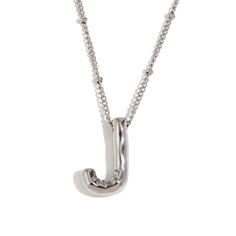 Bubble/Balloon Letter J Initial Necklace Elevate Your Style With Our Very Popular Silver Bubble Initial Necklace. Balloon Letter Pendant On A Delicate Beaded Satellite Chain. Chain Length - 17 1/2- 19 1/2 Inches All Jewelry Comes Beautifully Packaged And Ready For Gift Giving. #Balloon #Bubble #Necklace #Initial #Silver J Initial Necklace, J Initial, Letter Necklace Silver, J Necklace, Bubble Necklace, Stone Statement Necklace, Necklace Initial, Letter Balloons, Art Pendant