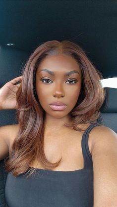 Dye Weave Hair Black Women, Medium Brown Hair Color Black Women, Chestnut Hair On Black Women, Honey Copper Hair Black Women, Autumn Hairstyles Black Women, Auburn Brown Hair Color On Black Women, Brown Color Hair Black Women, Black Women With Auburn Hair, Soft Brown Hair Black Women