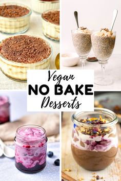 vegan no bake desserts in mason jars