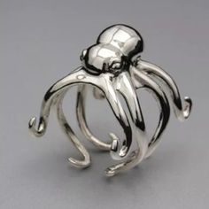 Unisex Octopus Ring For Men Or Women. Eight Tentacles Separately Wrap Around Finger Making It A Wide Ring. Have Several Sizes Starting At 6.5 Up To 9. Each Size Ring Can Be Adjusted Up One Size. Nwt Boutique Item 6 Available Octopus Ring, Bling Bling, 3d Printed, Octopus, Jewelry Inspiration, Beautiful Jewelry, Silver Ring, Jewelry Box, Silver Jewelry