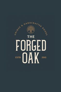 the forgot oak logo on a dark background with white lettering and gold foiled details