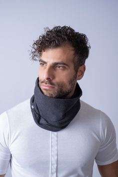 Mens snoods/Soft and cozy snoods/Mens winter scarves Love the style of this snood! When basic meets urban is magical ! Made of elastic heavy cotton , no closure snood , decorated with stitching . Wear it everywhere and with everything ! Elevate your urban style with this winter accessory ! Casual Warm Scarves For Outdoor, Warm Casual Scarves For Outdoor, Casual Gray Winter Scarf, Casual Winter Scarves, Casual Warm Infinity Scarf For Winter, Casual Infinity Scarf For Winter, Casual Infinity Scarf For Cold Winter Weather, Casual Winter Infinity Scarf, Warm Black Winter Scarf