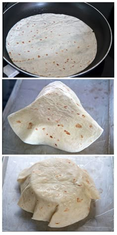 the process of making tortillas in a skillet