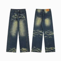 Unisex Whiskered Washed Jeans  Material: 88%Cotton+12%Polyester  Size: S, M, L, XL, 2XL Color: Blue Waist Type: Mid-Waist Popular Elements: Washed Pants Type: Straight Pants Elasticity: Micro-elasticity Style Type: Street Trendy  Season: Spring, Fall, Summer   Occasion: Leisure, Outdoor, Daily, Vacation, Fall Outfits Pants White Background, Fall Outfits Pinterest, Apple Jack, Fit Board Workouts, Pants White, Jeans Material, Type Of Pants, Washed Jeans, Straight Pants