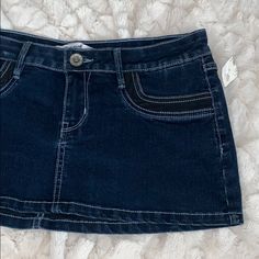 Dark Blue Wash Denim Jean Skirt, Small Size Small Fits Like 1/3 Dark Blue Mini Skirt, Dark Denim Skirt, Navy Mini Skirt, Skirts Denim, Blue Mini Skirt, Denim Jean Skirt, Prom Dress Inspiration, Dark Blue Jeans, Different Outfits