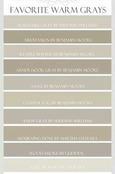 the color scheme for favorite warm grays from paint colors by sheryln williams