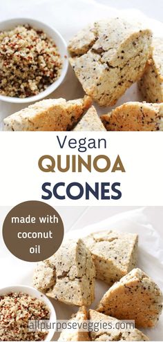 vegan quinoa scones made with coconut oil