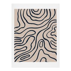 a beige and black print with wavy lines