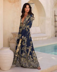 Our Maxi Kaftan wraps you in effortless grace, offering a fit that feels natural and relaxed. With its flowing shape and timeless design, it brings a perfect balance of comfort and elegance to your everyday moments. Outfit Options, Refined Fashion, Maxi Kaftan, Awesome Outfits, Slow Fashion Brands, Deep Blue Sea, Short Kimono, Inner Light, Everyday Moments