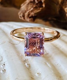 14k Rose De France Amethyst Ring Emerald Cut Amethyst Ring | Etsy Luxury Amethyst Ring With Emerald Cut And Accent Stones, Luxury Cubic Zirconia Amethyst Ring, Luxury Elegant Platinum Amethyst Ring, Luxury Pink Amethyst Ring, Luxury Gift Round Amethyst Ring, Luxury Classic Amethyst Ring With Cubic Zirconia, Luxury Elegant Amethyst Ring With Cubic Zirconia, Luxury Amethyst Ring With Round Cut, Luxury Amethyst Round Cut Engagement Ring