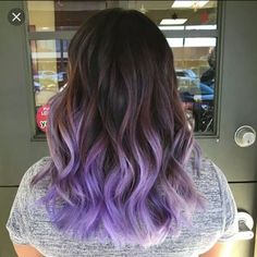 Color In Dark Brown Hair, Purple Hair Tips, Ombre Hair Ideas, Purple Balayage, Light Purple Hair, Purple Ombre Hair, Dyed Hair Pastel, Dyed Hair Purple, Brown Ombre Hair