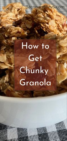 Clumpy granola Granola Recipe Coconut, Clumpy Granola Recipe, Chunky Granola Recipe, Cinnamon Granola Recipe, Chunky Granola, Coconut Granola Recipe, Healthy Homemade Granola Recipe, Granola Coconut, Easy Granola Recipe