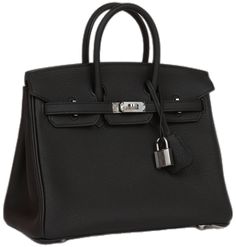 Birkin 25 Black, Hermes Birkin 25, Togo Leather, Birkin 25, Hermes Birkin, New Black, Zip Pockets, Stitching, Handles