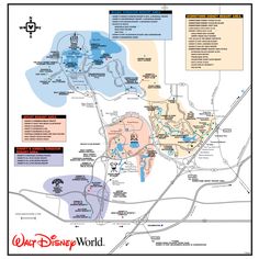 the walt world map is shown with all its locations and their location names on it