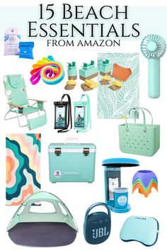 an assortment of beach essentials from amazon