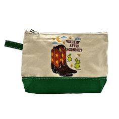 Walkin After Midnight Utility Pouch Travel Cotton Zipper Pouch, Cotton Travel Pouch, Travel Canvas Pouch Bag With Zipper, Canvas Cosmetic Bag With Zipper For Travel, Casual Outdoor Pouch With Zipper Pocket, Canvas Travel Pouch With Zipper, Canvas Cosmetic Bag With Zipper Closure For Travel, Canvas Travel Pouch, Canvas Pencil Case With Zipper For Travel