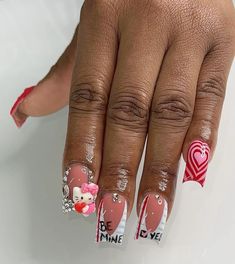 Ho Ho Nails, Ho Ho Ho Nails, Vday Nails, Gold Acrylic Nails, Funky Nail Art, Glamorous Nails, Exotic Nails