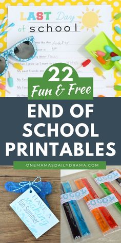 two fun and free end of school printables