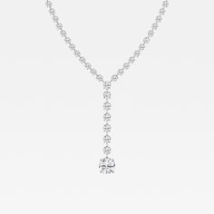 Badgley Mischka 16 1/2 ctw Round Lab Grown Diamond Lariat Tennis Necklace 14K White Gold, FG, SI1 Grown Brilliance, White Gold Chains, Fancy Diamonds, Tennis Necklace, Badgley Mischka, Cute Jewelry, Rose Cut, Every Woman, Jewelry Care