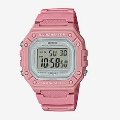 Number of Batteries: 1Included: 1 Watch(es)Features: Water ResistantJewelry Closure: BucklePower Source: Battery (included)Watch Movement: QuartzWater Resistance: 50mBand Color: PinkDial Color: GrayCase Thickness: 11mmCase Width: 43mmWatch Band Length: 8 InchBand Content: ResinCase Materials: 100% ResinBand Width: 14mmCare: Wipe CleanCountry of Origin: Imported Casio Digital, Casio Vintage, Casio Edifice, Pink Watch, Unisex Watches, Square Watch, G Shock, Zeppelin, Watch Case