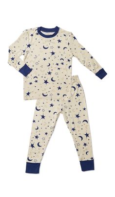 Just because it's bedtime doesn't mean you have to pull the curtains on style! This classic unisex PJ set includes a long-sleeve crewneck top and an elastic-waist pant. Rayon/Spandex. Machine wash cold, gentle. Line dry or tumble dry low. FOR CHILD'S SAFETY, GARMENT SHOULD FIT SNUGLY. THIS GARMENT IS NOT FLAME RESISTANT. LOOSE-FITTING GARMENT IS MORE LIKELY TO CATCH FIRE. Import. Striped Pjs, Baby Pjs, Boys Pjs, Kids Nightwear, Kids Pjs, Striped Pyjamas, Boys Pajamas, Elastic Waist Pants