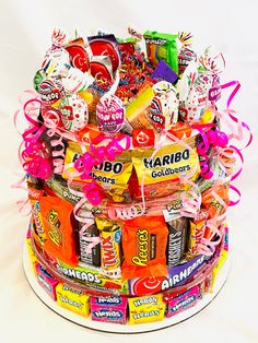 a cake made out of candy and candies