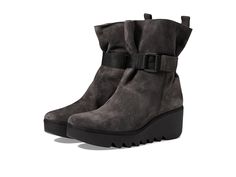 FLY LONDON BLIT453FLY - Women's Shoes : Diesel Oil Suede : Slay a stylish look and feel comfortable all day long by wearing the FLY LONDON BLIT453FLY. The pull-on style boots have a round-toe design, hook-and-loop closure for a secure fit, and ankle pull-on tabs. The ankle-high boots have suede upper with fabric lining and a comfortable footbed for prolonged wear. Rubber midsole. Rubber outsole. Made in Portugal Measurements: Heel Height: 2 1 2 in Weight: 1 lb 1 oz Circumference: 11 1 2 in Shaft: 7 1 4 in Platform Height: 1 in Product measurements were taken using size EU 37 (US Women's 6.5-7), width M. Please note that measurements may vary by size. Diesel Oil, High Ankle Boots, Fly London, Style Boots, Ladies Of London, The Fly, Toe Designs, Ankle Booties, Product Reviews