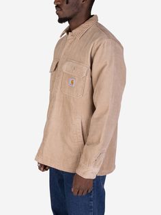 Ditch the ordinary and embrace raw, unapologetic style with the Carhartt WIP Whitsome Shirt Jac. This isn't your average jacket. It's crafted from premium washed corduroy for a soft, worn-in look that only gets better with age. The nylon taffeta lining adds warmth and comfort, while the vertical quilting provides a touch of edgy detail.
  100% Cotton, Corduroy
 Lining: 100% nylon
 Vertical-quilted
 Garment-washed
 Double chest pocket with flap and button closure
 Two welt pockets
 Square label Beige Jacket, Boot Pumps, Carhartt Wip, Sweater Coats, Pocket Square, Shirt Jacket, Jean Jacket, Women Brands, Birkenstock