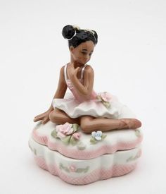 Porcelain African American Ballerina with Pink Dress Trinket Box - Nutcracker Ballet Gifts Nutcracker Gifts Ballet, Ballerina Jewelry Box, Ballerina Jewelry, Pink Jewelry Box, Ballet Gift, Black Ballerina, Ballerina Girl, Tiny Dancer, Pink Box