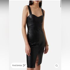 New Without Tags Black Faux Leather Dress, Leather Dress Women, French Connection Dress, Faux Leather Dress, Review Dresses, Sleeveless Sheath Dress, Leather Dress, French Connection, Black Faux Leather