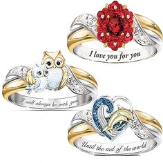 Déclaration des femmes bague maman vous aime pour toujours incrusté zircon bague femme tortue hibou fleur licorne bague femmes filles cadeau bijoux (dauphin, 6) de 2024 ? $4.99 Cheap Trendy Jewelry, Flower Unicorn, Unicorn Ring, Crystal Engagement Rings, Dolphin Ring, Black Crystal Earrings, Mommy Loves You, Woman Ring, Owl Jewelry