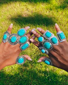 Tibetan Turquoise Ring These beauties can be dressed up or dressed down. They are the perfect statement piece. They are also adjustable so one size fits all. Turquoise- this captivating sea-green stone of the ancients, represents wisdom, tranquility, protection, good fortune and hope. Crystals may slightly vary in color. - All shipments will be handled by USPS and will include shipping insurance and a tracking number. If you require expedited shipping please contact us for a shipping quote.  -As we do not except returns, exchanges or cancellations, please contact us with any questions before placing your order. We are happy to answer any questions you may have within 24 hours of receiving your message.  Follow us on Instagram for new releases, giveaways + more via @kimonograce Thank you & Bohemian Style Open Turquoise Ring, Adjustable Turquoise Bohemian Ring, Luxury Large Stone Turquoise Bohemian Ring, Hand-strung Round Turquoise Necklace As Gift, Turquoise Large Stone Spiritual Ring, Turquoise Heart Necklace, Vintage Turquoise Ring, Vintage Multi-stone Turquoise Ring Gift, Bohemian Turquoise Shell-shaped Jewelry