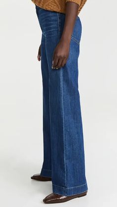 ASKK NY Brighton Wide Leg Jeans | Shopbop Modern Dark Wash Mid-rise Flare Jeans, Modern High-waisted Denim Flare Jeans, High Waist Denim Jeans With Zip Fly, Modern Medium Wash Full Length Bottoms, Modern Full-length Bottoms In Medium Wash, Modern Full-length Medium Wash Bottoms, Modern Full Length Medium Wash Bottoms, Modern Denim Blue Full-length Bottoms, Modern Cropped Leg Denim Blue Flare Jeans