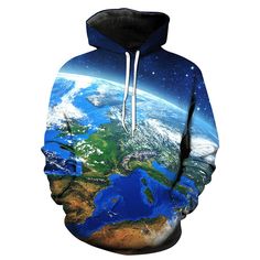 3D Earth Galaxy Print Pullover Hoodie - Colormix - 3939196112 - Men's Clothing, Men's Hoodies & Sweatshirts  #MensHoodiesSweatshirts #Men's #Clothing # #Men's #Hoodies #& #Sweatshirts Earth Galaxy, Galaxy Shirt, Galaxy Fashion, Galaxy Print, Cut Sweatshirts, Funny Hoodies, Personalized Hoodies, Comfy Hoodies, Mens Sweatshirts Hoodie