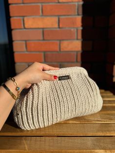 Knit Wool Handbag for Women Winter Pouch Clutch Purse Bag Handmade Evening Bag for Her - Etsy Handmade Rectangular Everyday Clutch, Cream Crochet Clutch Bag For Everyday Use, Elegant Handheld Crochet Bag For Everyday, Handmade Beige Clutch Evening Bag, Trendy Beige Crochet Bag For Gift, Handmade Cream Evening Bag For Everyday Use, Chic Everyday Crochet Clutch Bag, Beige Evening Bag With Chain Strap For Everyday Use, Everyday Beige Pouch Clutch