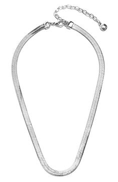 Free shipping and returns on BaubleBar Gia Herringbone Chain Collar Necklace at Nordstrom.com. A herringbone-linked goldtone chain adds a luxe look to a shining collar necklace. Metal Snake Chain Choker, Chain Collar, Herringbone Chain, Gift Kit, Tennis Necklace, Diy Kits Gift, Keep Jewelry, Free Gift Wrapping, Collar Necklace