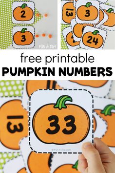 this pumpkin number matching game is perfect for kids to practice counting and subming numbers