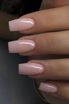 Acrylic Nails Nude, Natural Acrylic Nails, Kutek Disney, Milky Nails, Beige Nails, Short Square Acrylic Nails, Acrylic Nails Coffin Short