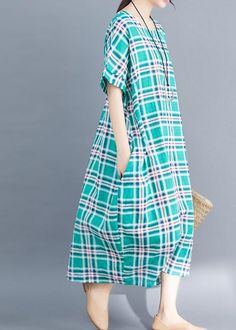 Natural green cotton clothes 2019 Sleeve plaid Plus Size Clothing summer Dress

This dress is made of cotton or linen fabric, soft and breathy. 

Flattering cut. Makes you look slimmer and matches easlily.
 
Materials used: cotton linen

Measurement:Size L/BUST-117cm   
length 117cm / 45.63
bust 132cm / 51.48"
Sleeve length 33cm / 12.87"


Size XL/BUST-118cm   
length 118cm / 46.02
bust 136cm / 53.04"
Sleeve length 34cm / 13.26"



We ship worldwide.

Tracking numbers provided for all orders. Casual Linen Plaid Dress, Casual Gingham Linen Dress, Spring Linen Plaid Dress, Summer Plaid Dress With Short Sleeves, Plaid Linen Short Sleeve Dress, Summer Plaid Dress With Short Sleeves For Daywear, Green Casual Dress For Picnic, Casual Green Dress For Picnic, Casual Cotton Plaid Dress For Vacation