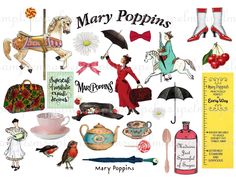 mary poppin's digital collages for scrapbooking, crafts and more