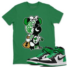 Free domestic shipping on all orders over $60! Stitched Hustle Bear t-shirt design was made to superbly match your kicks. Shop our Drip Gear Zone Lucky Green sneaker tees collection now to find the best sneaker shirts and Jordan outfits. We have a lot of high-quality sneaker match shirts and more. 100% Cotton [Black,White] 90% Cotton / 10% Polyester [Heather Grey] 50% Cotton / 50% Polyester [Safety Green] Hoodie/Sweatshirt - 80% Cotton / 20% Polyester Casual College Shirt With Sublimation Print, Green Shirt With Sublimation Print For Streetwear, Urban Style Green Cotton Shirt, Green Casual Shirt For Streetwear, Casual Green Shirt For Streetwear, Green Cotton Shirt For Streetwear, Urban Green Tops For College, Casual Green Shirt With Sublimation Print, Green Letter Print Shirt For Streetwear