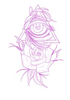 an all seeing rose tattoo design