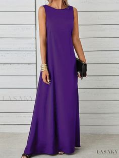 Lasaky - Elegant Solid Color Sleeveless Bodycon Dress with a Sensual Touch Purple Coffee, Sleeveless Bodycon Dress, Rose Rouge, Maxi Robes, Maxi Tank Dress, Fashion Seasons, Day Dress, Dress Sleeveless, Purple Dress