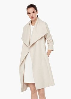 Cotton Shirts Women, Paris Chic, Wool Coat Women, Urban Looks, Wool Blend Coat, Coat Women, Cream Beige, Dressy Outfits, Cashmere Coat