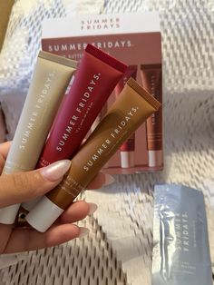 The Summer Friday Lip Butter Balm Trio—featuring Vanilla Beige, Cherry, and Coffee—is essential for fall as it provides nourishing hydration for lips exposed to cooler, drier air. Vanilla Beige offers a subtle, creamy tint, perfect for everyday wear. Cherry adds a pop of color, brightening up autumn looks, while Coffee delivers a warm, rich hue for a cozy vibe. Each balm is enriched with moisturizing ingredients, ensuring lips stay soft and smooth throughout the season. This trio not only enhances your beauty routine but also protects and revitalizes your lips, making it a must-have for fall. Summer Friday Lip, Summer Fridays Lip Butter Balm, Summer Fridays Lip, Summer Friday, Lip Butter Balm, Stay Soft, Xmas List, Lip Butter