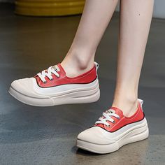 Product information:
 
 Pattern: color matching
 
 Lining material: imitation leather
 
 Applicable sports: Universal
 
 Color: Milky White, Red
 
 Upper height: low top
 
 Heel shape: Platform
 
 Size: 35, 36, 37, 38, 39, 40
 
 Sole craft: viscose shoes

Size:



Packing list: 

1 pair of shoes

Product Image: White Shoes Women, Fashion Catalogue, Fitness Watch, Milky White, Shoes Color, Women Hoodies Sweatshirts, Short Rompers, White Shoes, Haiti