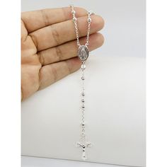 925 Sterling Silver Rosary Bead Catholic Jesus Cross Drop Men Or Women Beads Are 4mm 34” Total Length Necklace Length 30" Drop Length: 4” Rosario Catolico De Plata Cadena Mide 30 Pulgadas Con 4 Pulgadas Colgando Cruz Jesus Mujer Or Hombre Sku 311762 Silver Cross Jewelry With Beaded Chain, Silver Cross-shaped Jewelry With Beaded Chain, Silver Cross Jewelry With 8mm Beads, Silver Beaded Chain Rosary As Gift, Silver Necklaces With 8mm Sterling Silver Beads, Silver Spiritual Jewelry With 8mm Beads, Spiritual Silver Jewelry With 8mm Beads, Sterling Silver Jewelry With 8mm Silver Beads, Silver Beaded Chain Rosary