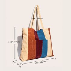 SPECIFICATIONSTypes of bags: Shoulder & HandbagsStyle: FashionShape: Casual ToteOrigin: CN(Origin)Occasion: VersatileNumber of Handles/Straps: TwoMain Material: CorduroyLining Material: PolyesterItem Type: HandbagsInterior: Cell Phone PocketInterior: Interior Zipper PocketHardness: SoftHandbags Type: Shoulder BagsGender: UnisexExterior: Open PocketClosure Type: HaspSize: Length: 45cm (17.7in) Thickness: 11cm (4.3in) Height: 37cm (14.6in) Shoulder strap height: 32cm (11.6in)Square Grid Show Detai Bags 2022, Square Grid, Girls Bags, Womens Tote, Contrast Stitch, Bag Shoulder, Womens Tote Bags, Bags Shoulder, Burlap Bag