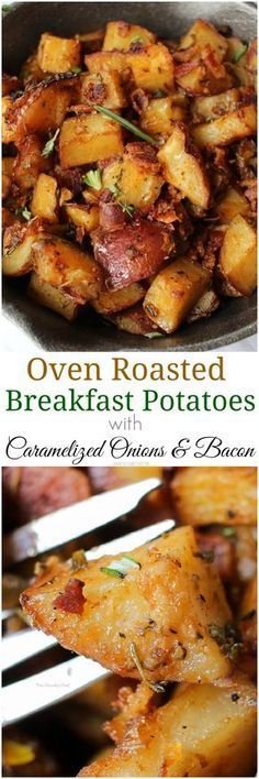 oven roasted breakfast potatoes with rosemary and bacon